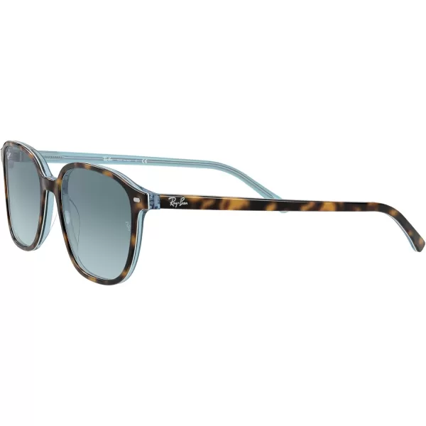 RayBan RB2193 Leonard Square SunglassesHavana on Light BlueBlue Gradient Grey