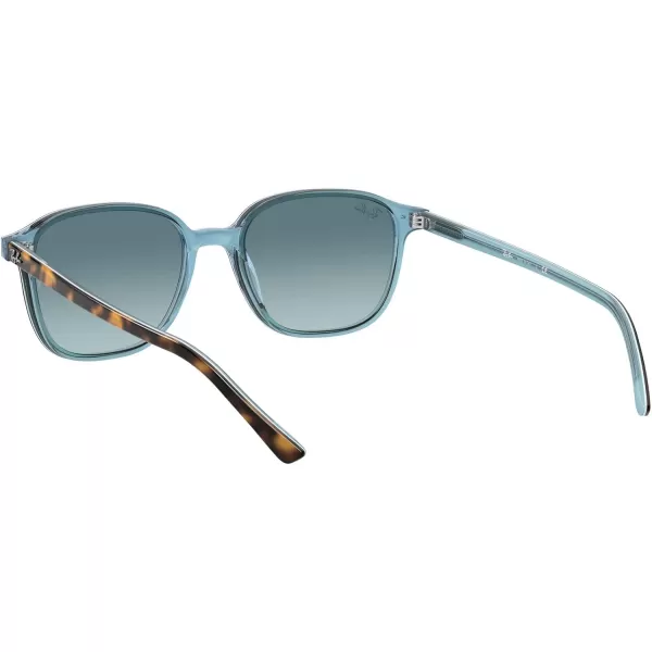 RayBan RB2193 Leonard Square SunglassesHavana on Light BlueBlue Gradient Grey