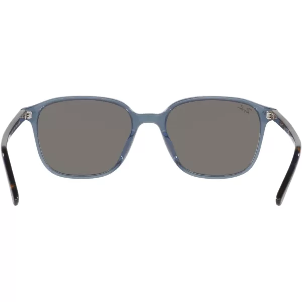 RayBan RB2193 Leonard Square SunglassesTransparent Dark BlueGrey Mirrored Blue