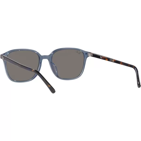 RayBan RB2193 Leonard Square SunglassesTransparent Dark BlueGrey Mirrored Blue