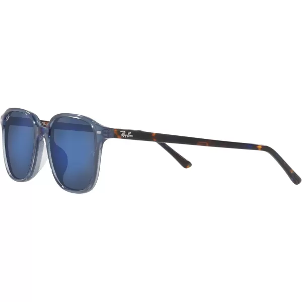 RayBan RB2193 Leonard Square SunglassesTransparent Dark BlueGrey Mirrored Blue