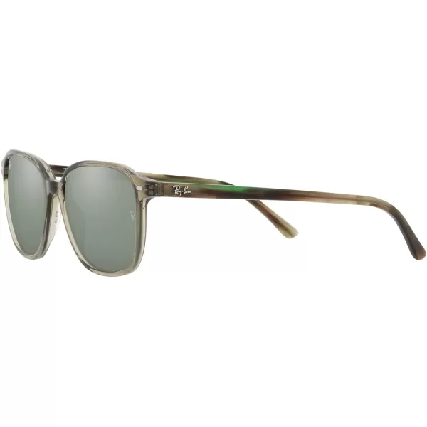 RayBan RB2193 Leonard Square SunglassesTransparent GreenGrey Mirror