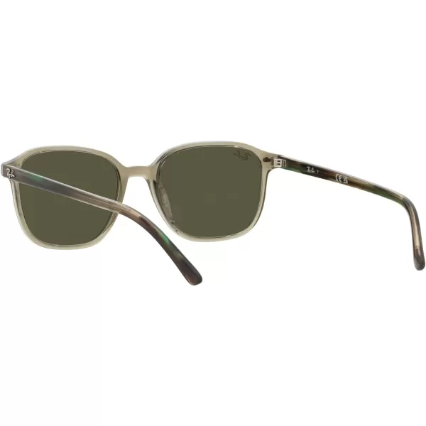 RayBan RB2193 Leonard Square SunglassesTransparent GreenGrey Mirror