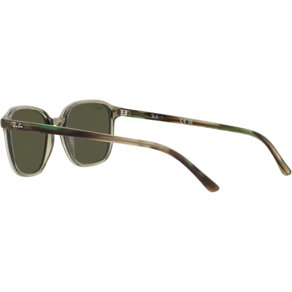 RayBan RB2193 Leonard Square SunglassesTransparent GreenGrey Mirror