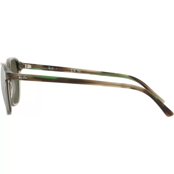 RayBan RB2193 Leonard Square SunglassesTransparent GreenGrey Mirror