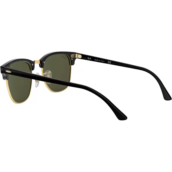 RayBan RB3016 Clubmaster Square SunglassesBlack on Gold G15 Green