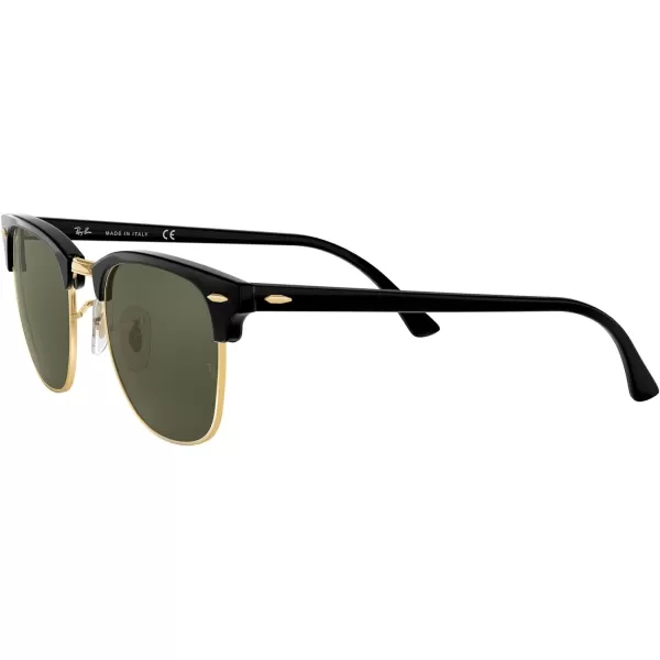 RayBan RB3016 Clubmaster Square SunglassesBlack on Gold G15 Green