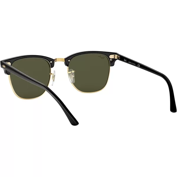 RayBan RB3016 Clubmaster Square SunglassesBlack on Gold G15 Green