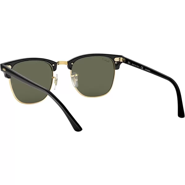 RayBan RB3016 Clubmaster Square SunglassesBlackPolarized G15 Green