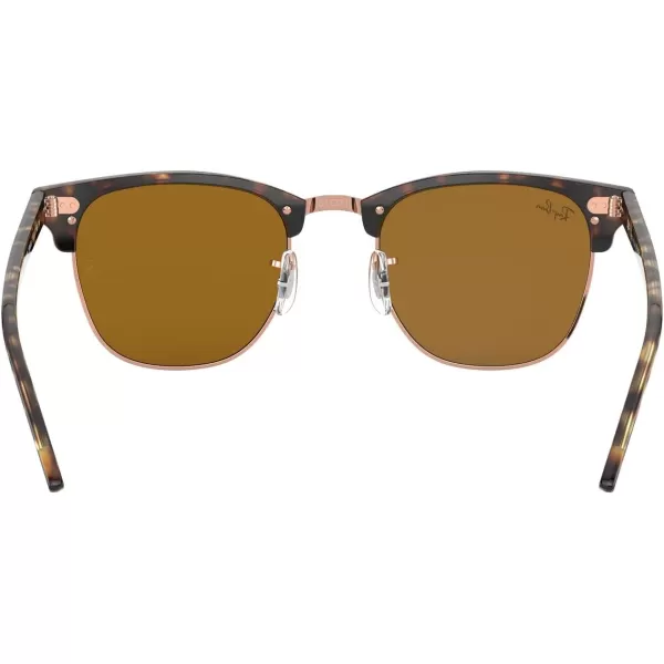 RayBan RB3016 Clubmaster Square SunglassesHavanaRose GoldB15 Brown