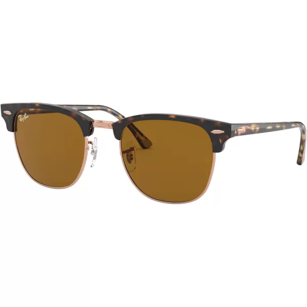 RayBan RB3016 Clubmaster Square SunglassesHavanaRose GoldB15 Brown