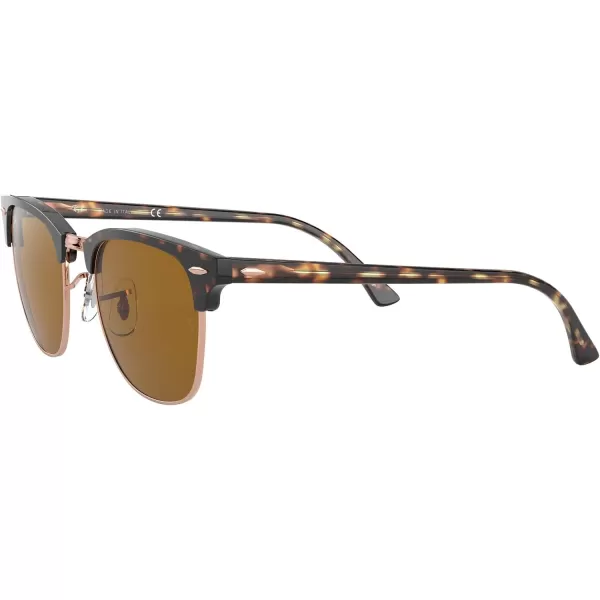 RayBan RB3016 Clubmaster Square SunglassesHavanaRose GoldB15 Brown