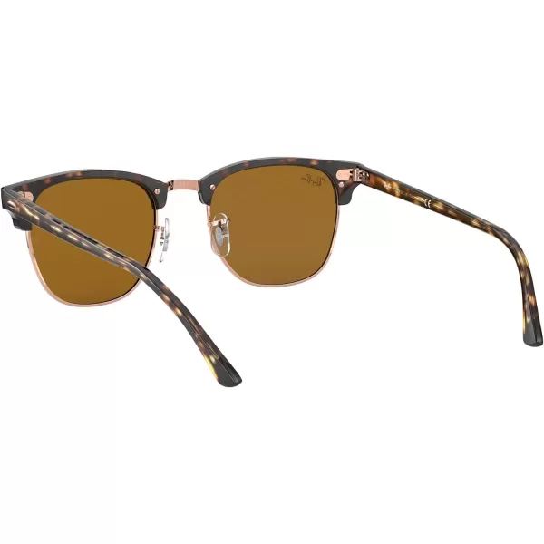 RayBan RB3016 Clubmaster Square SunglassesHavanaRose GoldB15 Brown