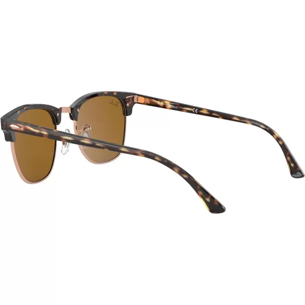 RayBan RB3016 Clubmaster Square SunglassesHavanaRose GoldB15 Brown