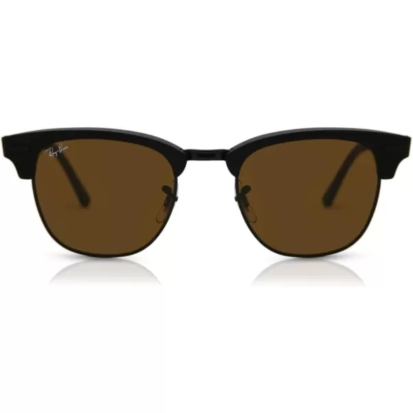 RayBan RB3016 Clubmaster Square SunglassesMatte BlackB15 Brown