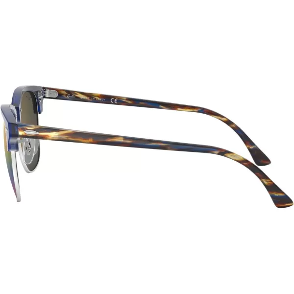 RayBan RB3016 Clubmaster Square SunglassesMetallic Light BronzeGrey Mirrored Rainbow