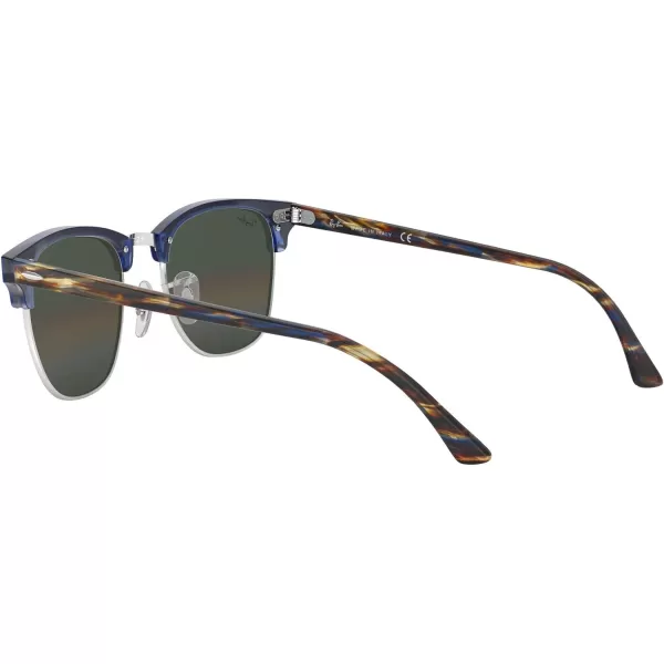 RayBan RB3016 Clubmaster Square SunglassesMetallic Light BronzeGrey Mirrored Rainbow