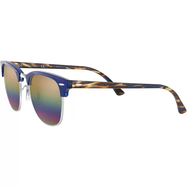 RayBan RB3016 Clubmaster Square SunglassesMetallic Light BronzeGrey Mirrored Rainbow