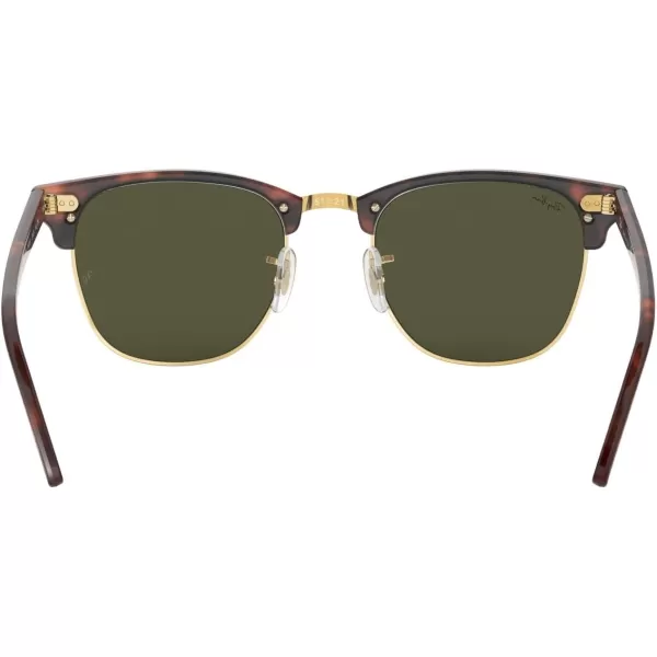 RayBan RB3016 Clubmaster Square SunglassesMock Havana on Gold G15 Green