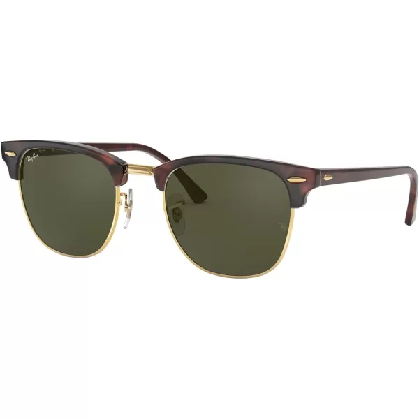 RayBan RB3016 Clubmaster Square SunglassesMock Havana on Gold G15 Green