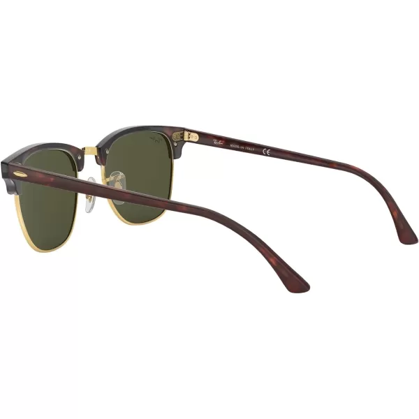 RayBan RB3016 Clubmaster Square SunglassesMock Havana on Gold G15 Green