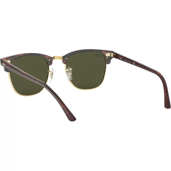 RayBan RB3016 Clubmaster Square SunglassesMock Havana on Gold G15 Green