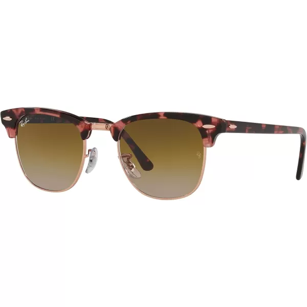 RayBan RB3016 Clubmaster Square SunglassesPink HavanaClear Gradient Brown