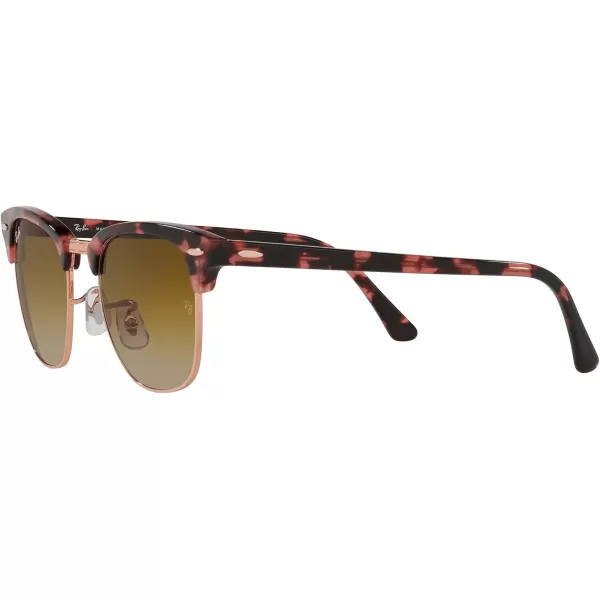 RayBan RB3016 Clubmaster Square SunglassesPink HavanaClear Gradient Brown