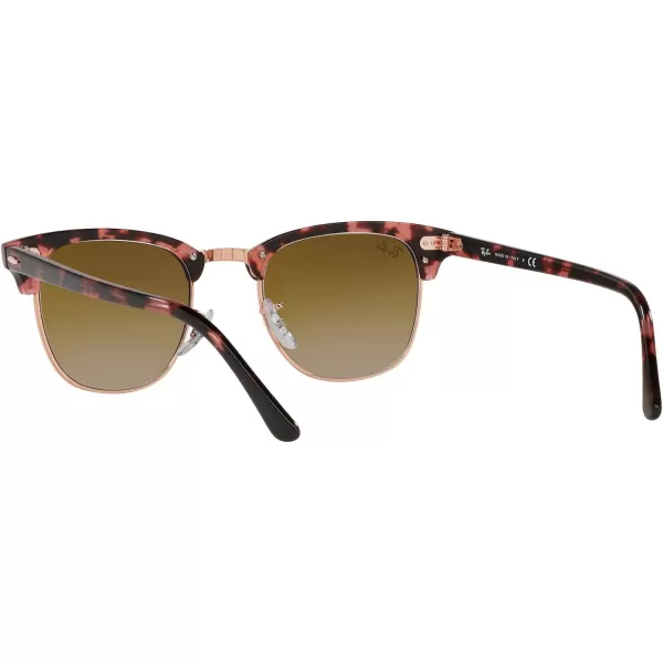 RayBan RB3016 Clubmaster Square SunglassesPink HavanaClear Gradient Brown