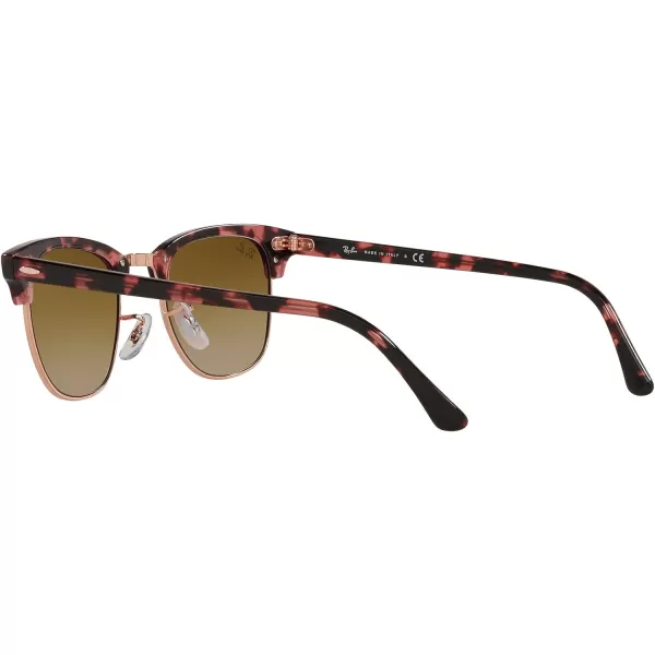 RayBan RB3016 Clubmaster Square SunglassesPink HavanaClear Gradient Brown