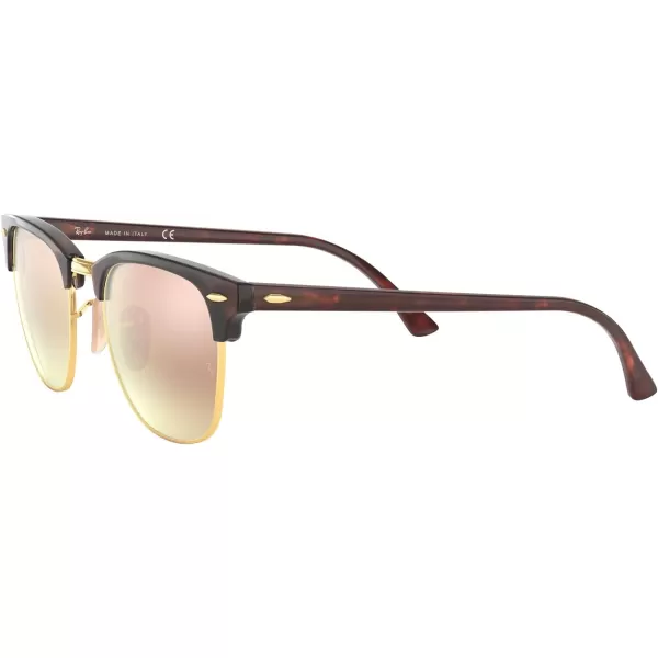 RayBan RB3016 Clubmaster Square SunglassesRed HavanaCopper Flash Gradient