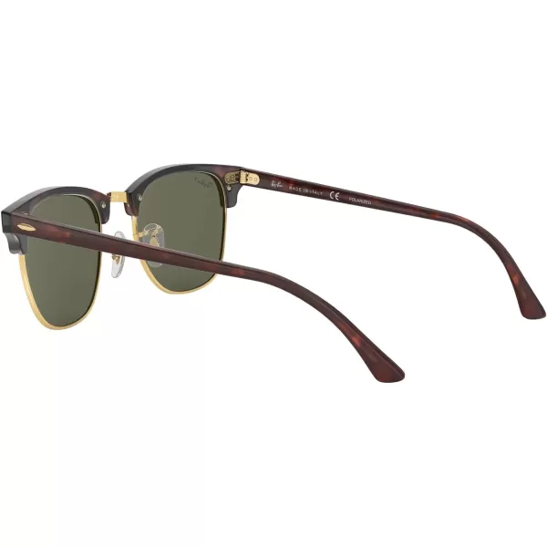 RayBan RB3016 Clubmaster Square SunglassesRed HavanaG15 Green