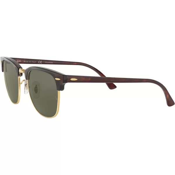 RayBan RB3016 Clubmaster Square SunglassesRed HavanaG15 Green