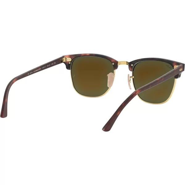 RayBan RB3016 Clubmaster Square SunglassesSand Havana on GoldGrey Mirrored Blue