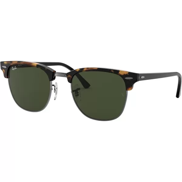 RayBan RB3016 Clubmaster Square SunglassesSpotted Black HavanaG15 Green