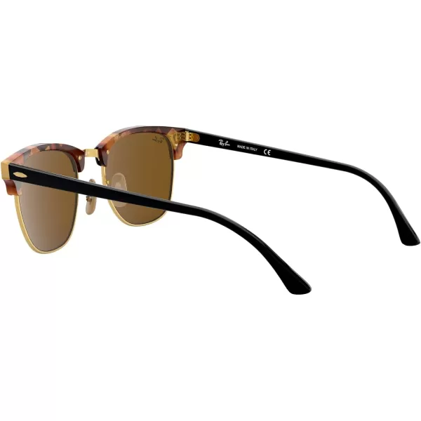 RayBan RB3016 Clubmaster Square SunglassesSpotted Brown HavanaB15 Brown