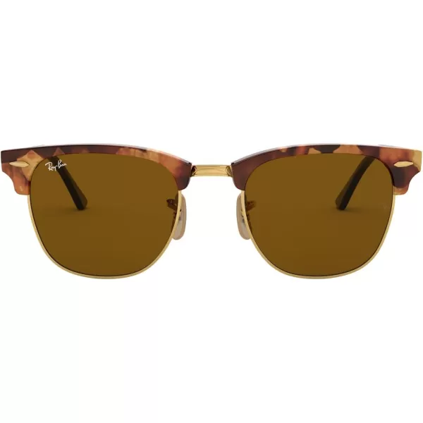 RayBan RB3016 Clubmaster Square SunglassesSpotted Brown HavanaB15 Brown