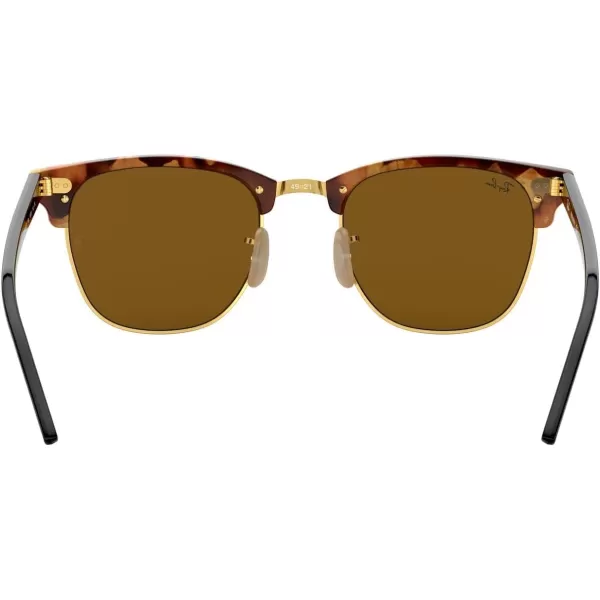 RayBan RB3016 Clubmaster Square SunglassesSpotted Brown HavanaB15 Brown