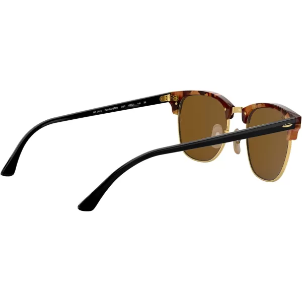 RayBan RB3016 Clubmaster Square SunglassesSpotted Brown HavanaB15 Brown