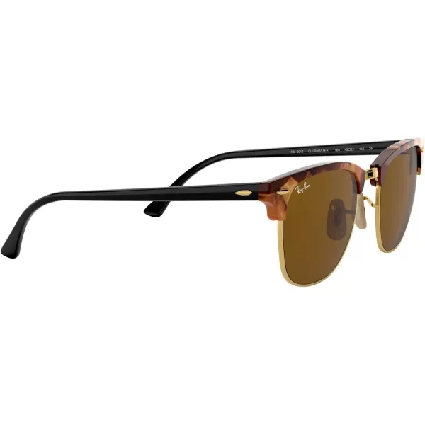 RayBan RB3016 Clubmaster Square SunglassesSpotted Brown HavanaB15 Brown