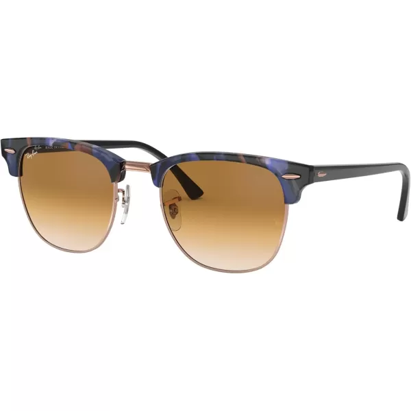 RayBan RB3016 Clubmaster Square SunglassesSpotted BrownBlueClear Gradient Brown