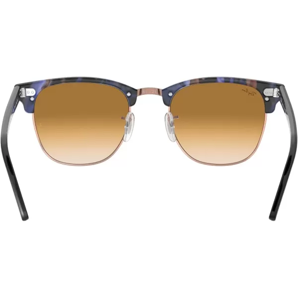 RayBan RB3016 Clubmaster Square SunglassesSpotted BrownBlueClear Gradient Brown