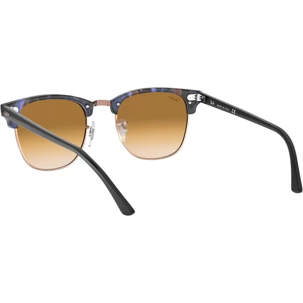 RayBan RB3016 Clubmaster Square SunglassesSpotted BrownBlueClear Gradient Brown