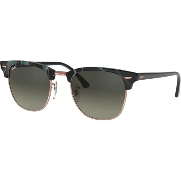 RayBan RB3016 Clubmaster Square SunglassesSpotted GreyGreenLight Grey Gradient Dark Grey