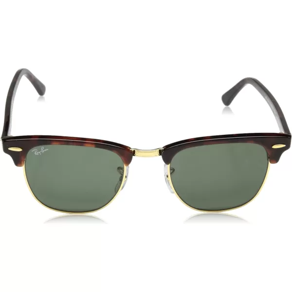 RayBan RB3016 Clubmaster Square SunglassesTortoiseGreen Classic