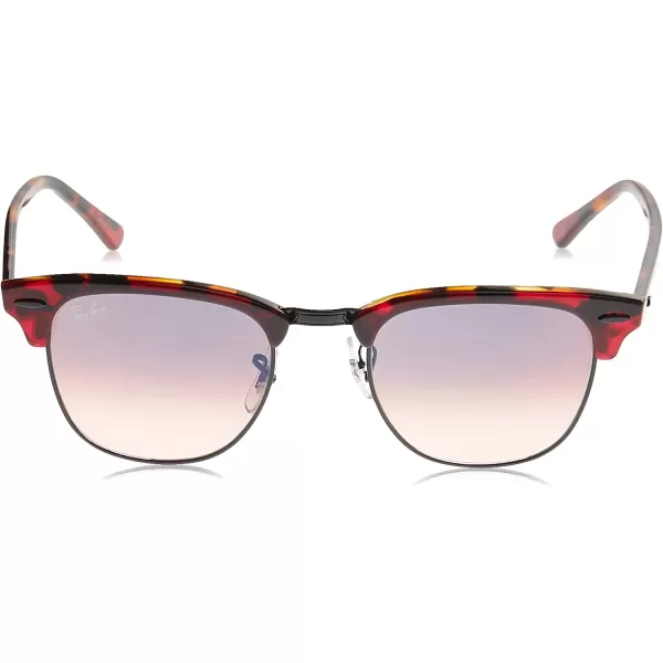 RayBan RB3016 Clubmaster Square SunglassesTransparent Red on HavanaPink Gradient Violet