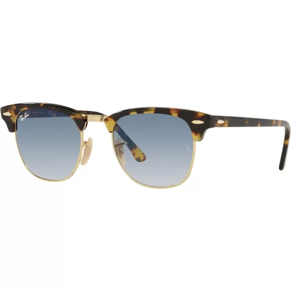 RayBan RB3016 Clubmaster Square SunglassesYellow HavanaClear Gradient Blue