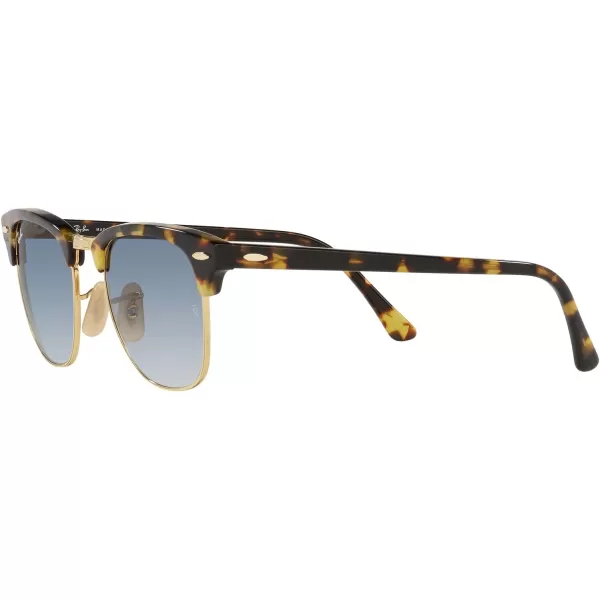 RayBan RB3016 Clubmaster Square SunglassesYellow HavanaClear Gradient Blue