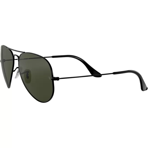 RayBan RB3025 Classic Aviator SunglassesBlackCrystal Green