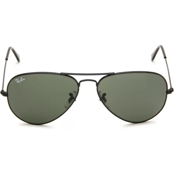 RayBan RB3025 Classic Aviator SunglassesGlossy BlackGrey Green